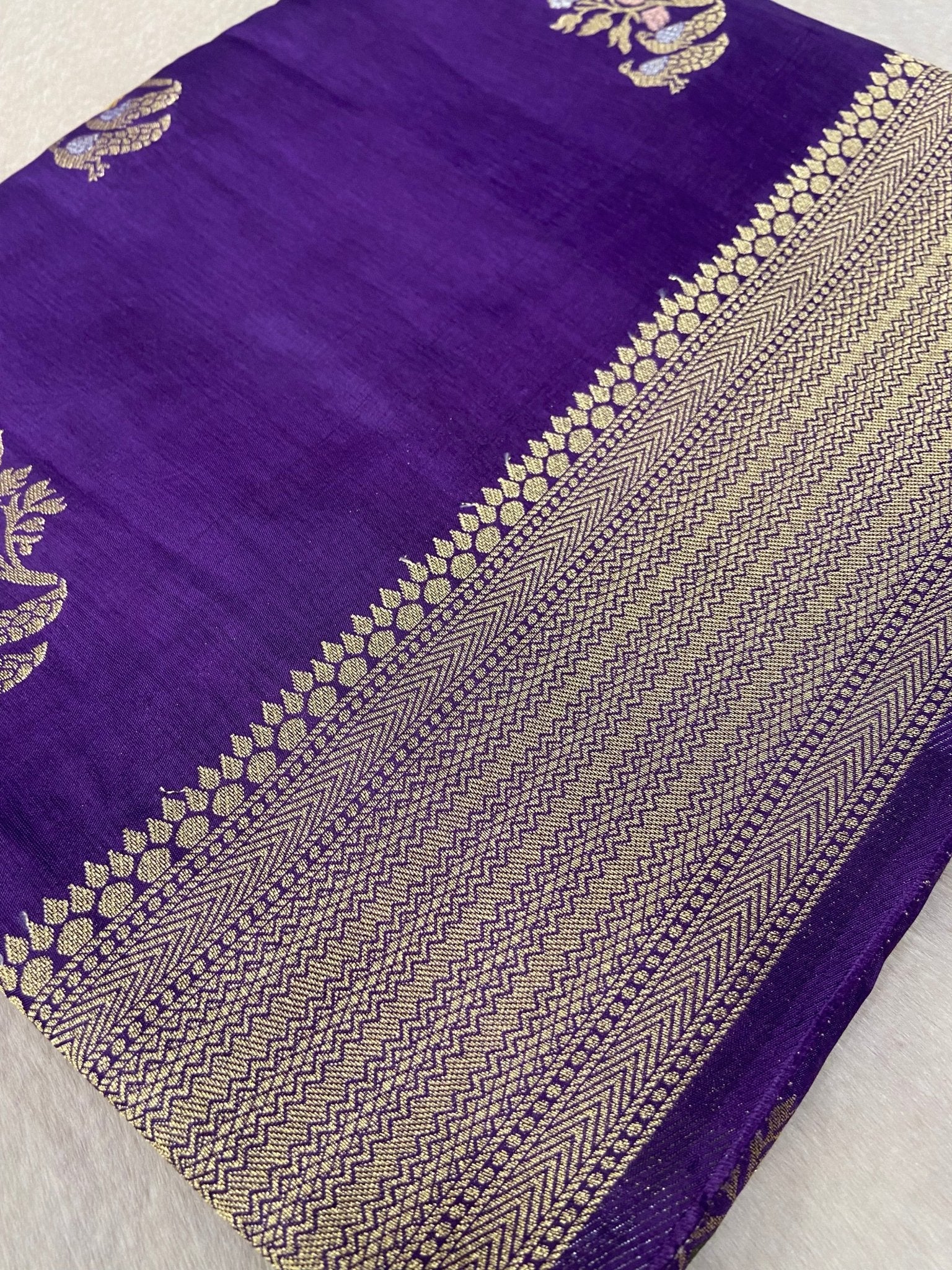 Premium Crepe Satin Silk Saree💜 - Kanjeevaram Silk Mandir