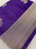 Premium Crepe Satin Silk Saree💜 - Kanjeevaram Silk Mandir