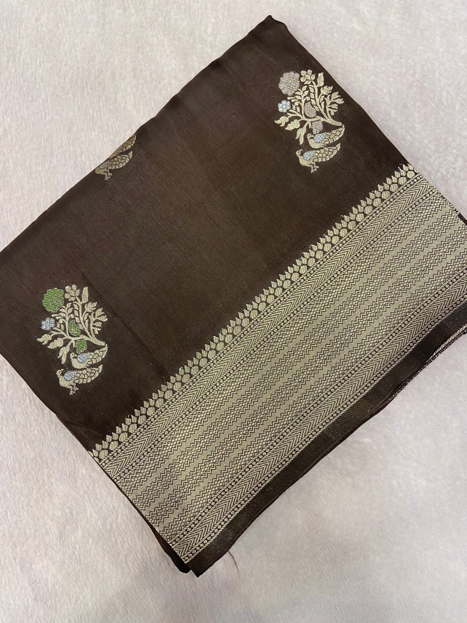 Premium Crepe Satin Silk Saree 🤎 - Kanjeevaram Silk Mandir