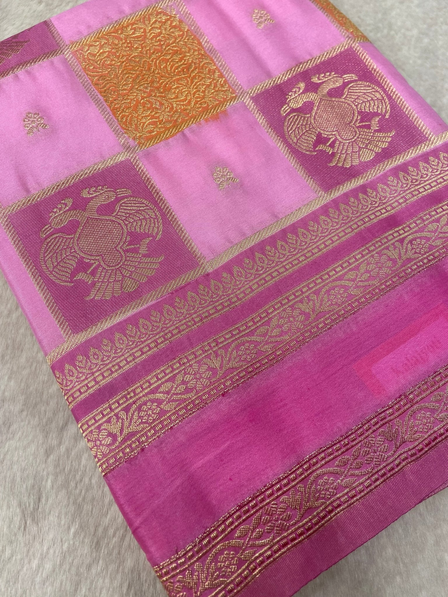 Premium crepe satin silk saree - Kanjeevaram Silk Mandir