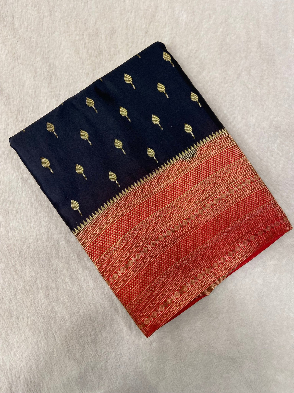 Premium crepe satin silk saree - Kanjeevaram Silk Mandir