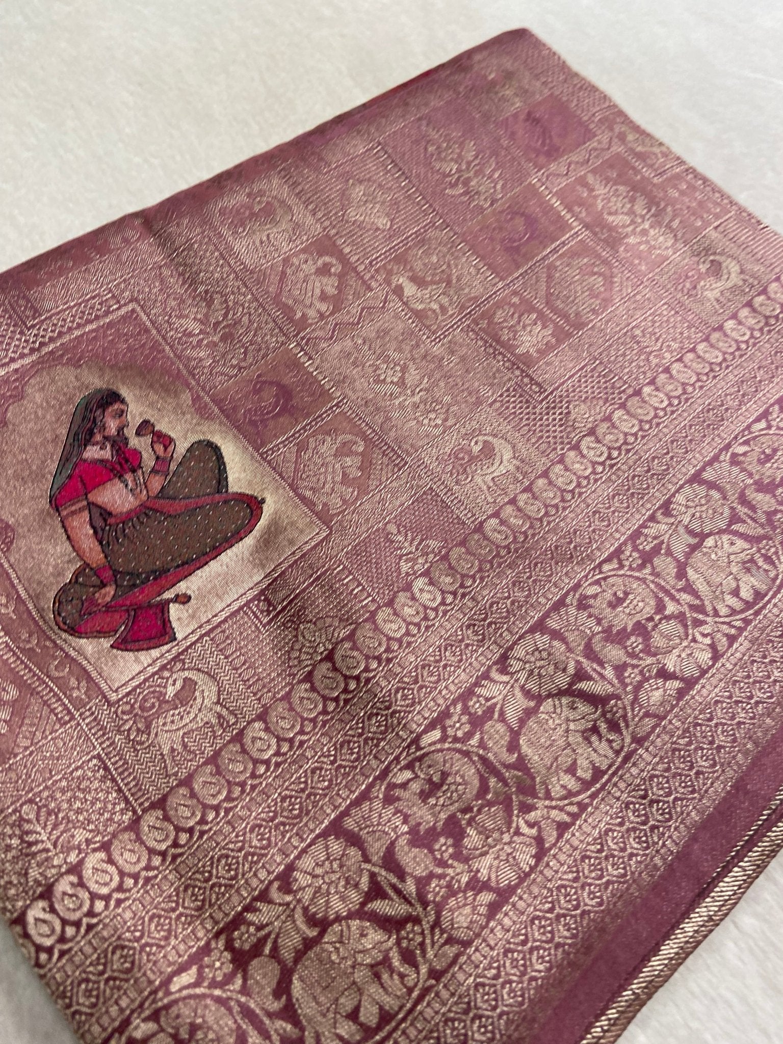 Premium Crepe Satin Silk Saree (light) - Kanjeevaram Silk Mandir