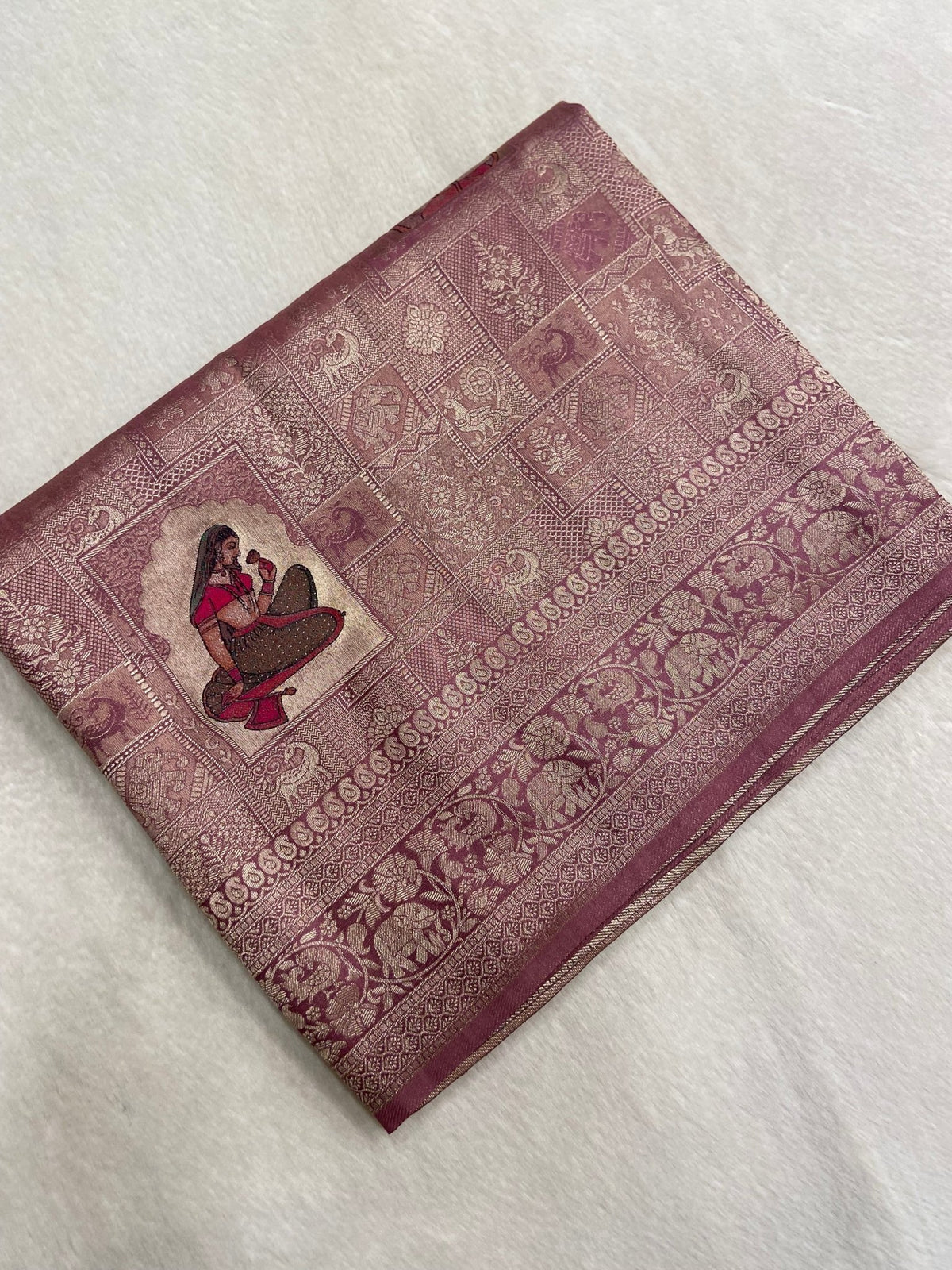 Premium Crepe Satin Silk Saree (light) - Kanjeevaram Silk Mandir