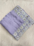 Premium Crepe Satin Silk Saree(lilac) - Kanjeevaram Silk Mandir