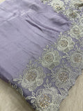 Premium Crepe Satin Silk Saree(lilac) - Kanjeevaram Silk Mandir