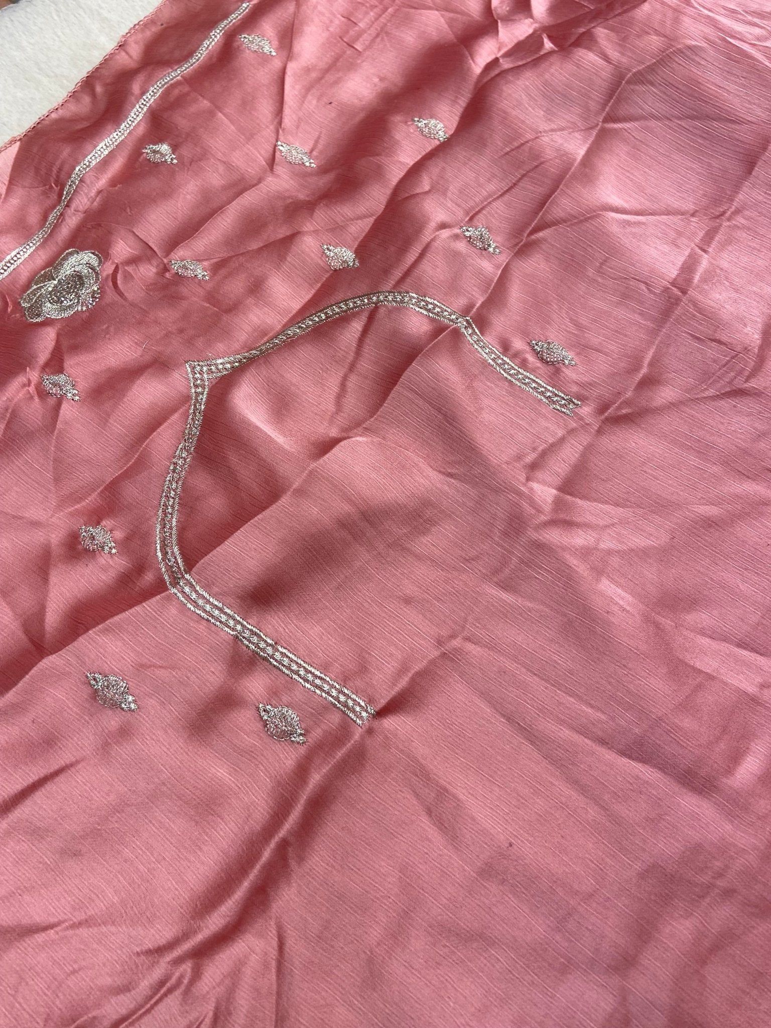 Premium Crepe Satin Silk Saree(pink) - Kanjeevaram Silk Mandir
