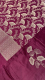 Premium Crepe Satin Silk Saree(Wine) - Kanjeevaram Silk Mandir