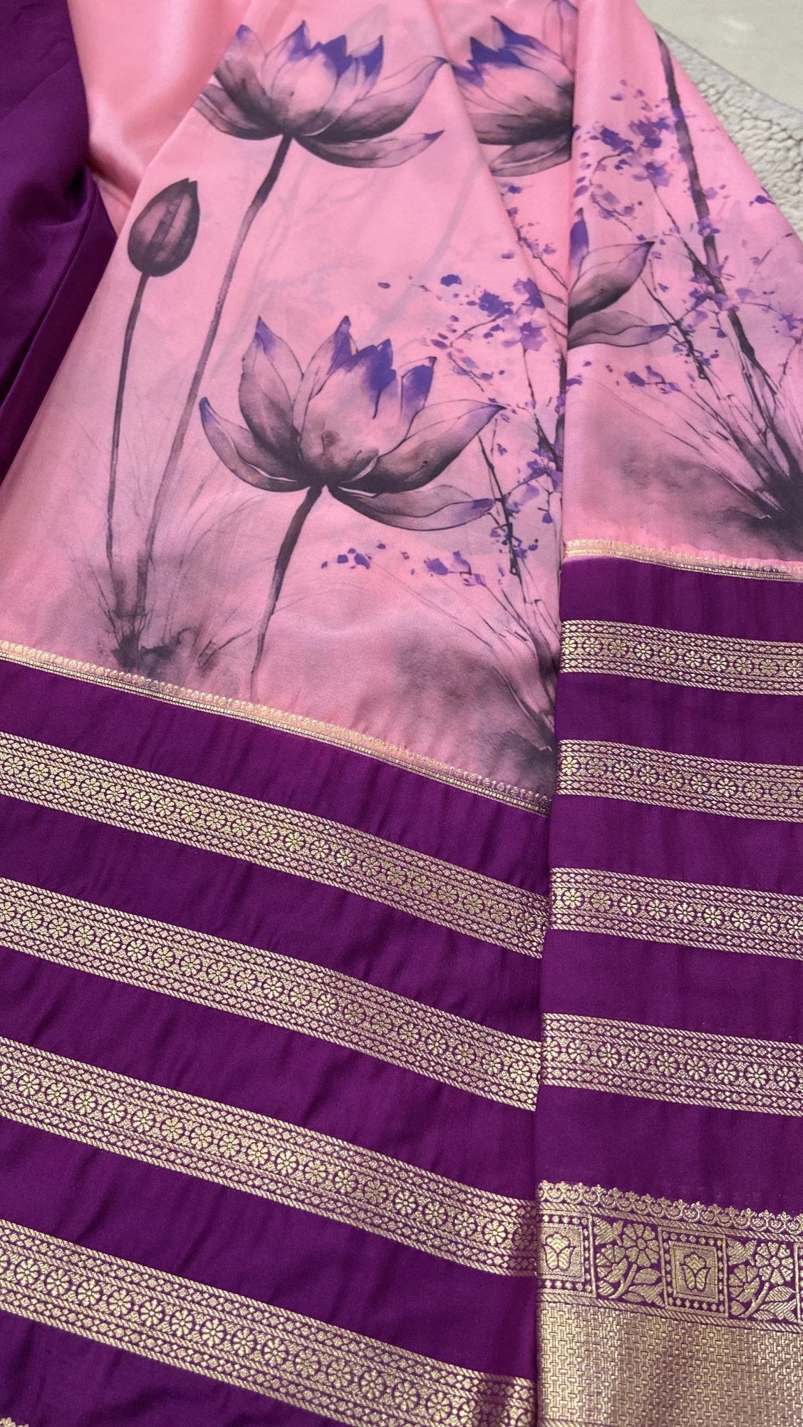 Premium Crepe Semi Mysore Silk Saree-801669 - Kanjeevaram Silk Mandir