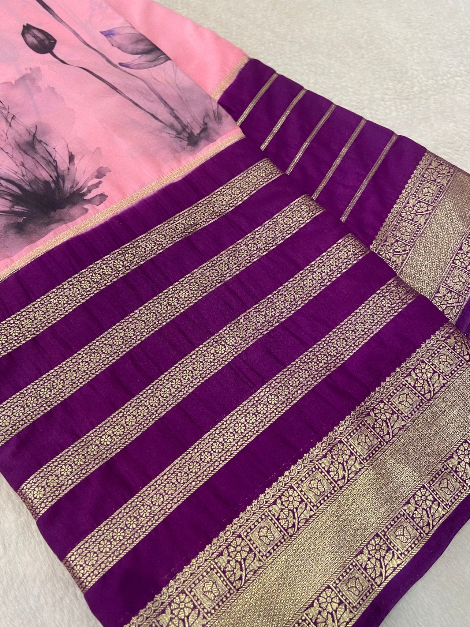 Premium Crepe Semi Mysore Silk Saree-801669 - Kanjeevaram Silk Mandir