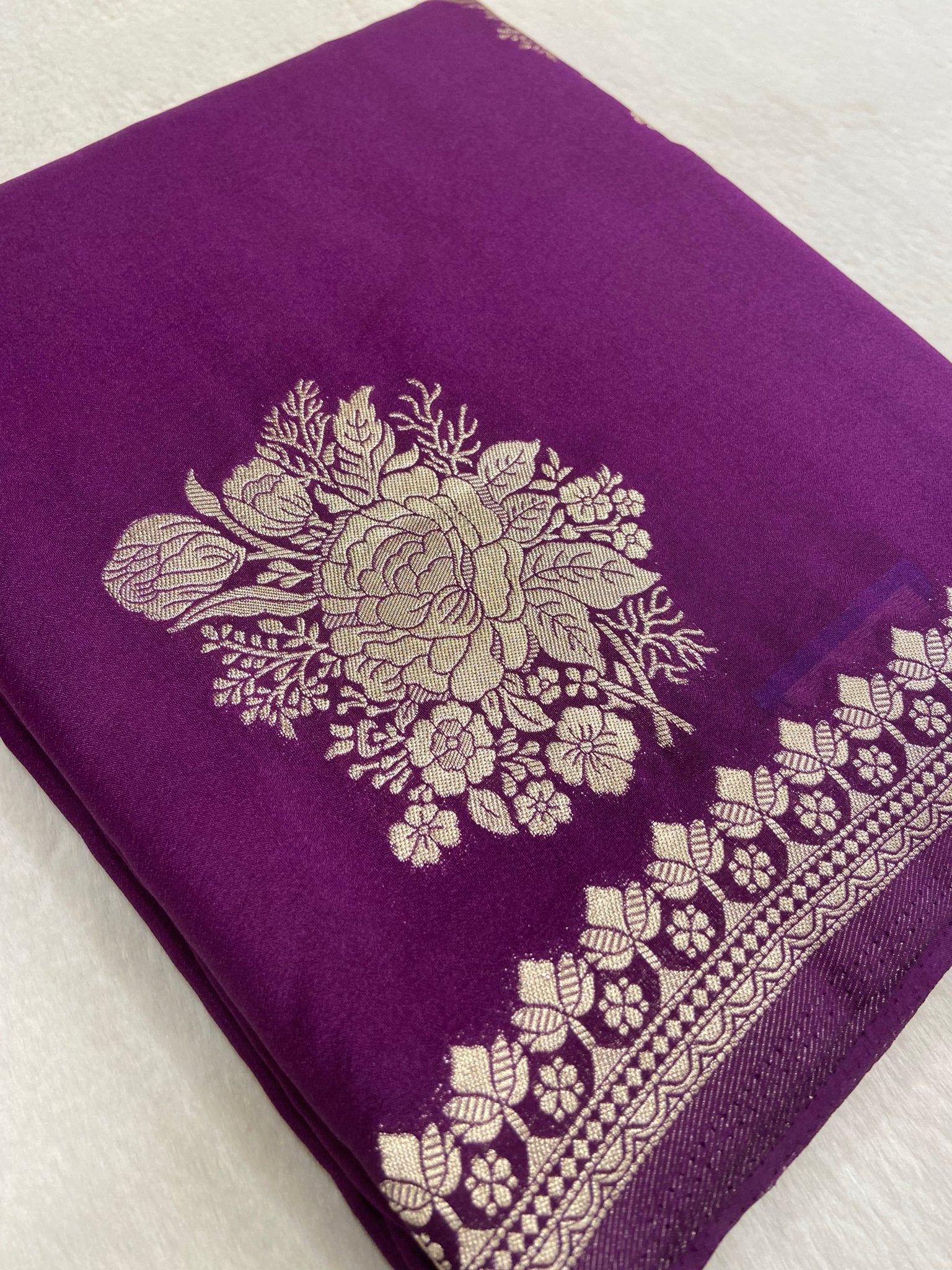 Premium Crepe Silk Saree - Kanjeevaram Silk Mandir