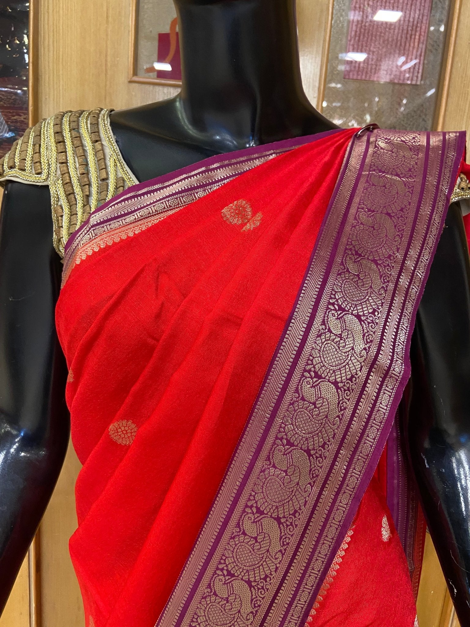 Premium Crepe Silk Saree - Kanjeevaram Silk Mandir