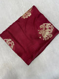 Premium Crepe Silk Saree (Maroon) - Kanjeevaram Silk Mandir