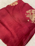 Premium Crepe Silk Saree (Maroon) - Kanjeevaram Silk Mandir