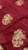 Premium Crepe Silk Saree (Maroon) - Kanjeevaram Silk Mandir
