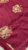 Premium Crepe Silk Saree (Wine) - Kanjeevaram Silk Mandir