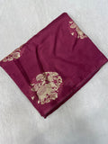 Premium Crepe Silk Saree (Wine) - Kanjeevaram Silk Mandir