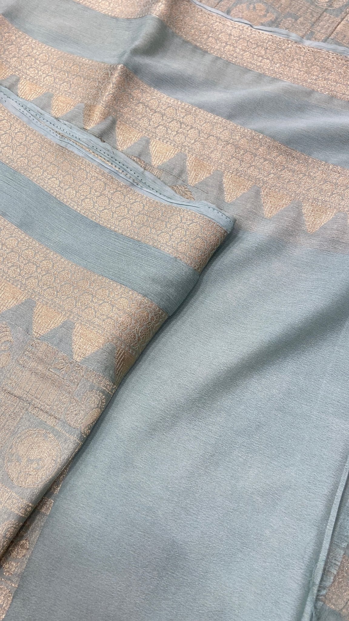 Premium Crush Crepe Georgette Saree - Kanjeevaram Silk Mandir