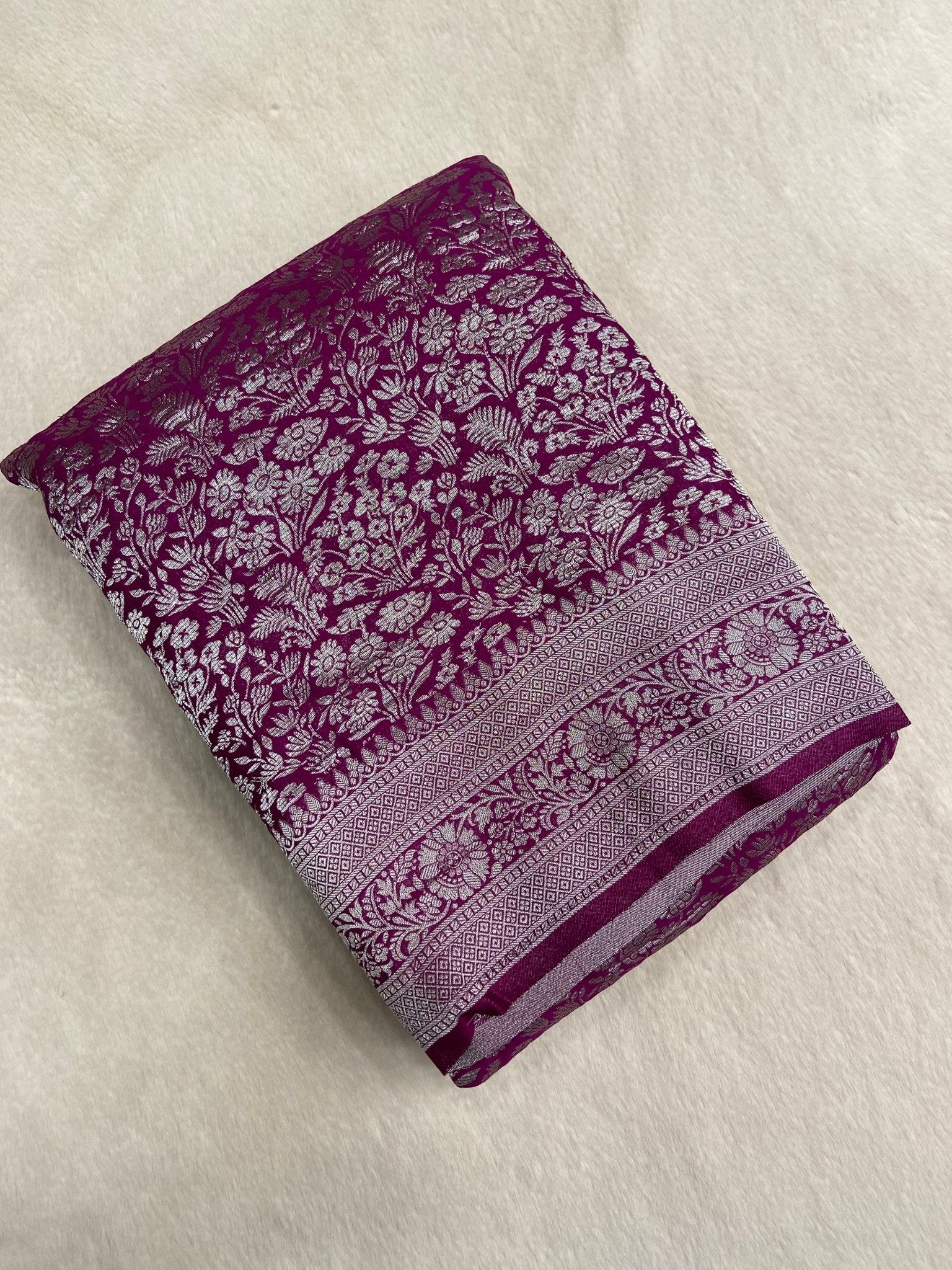 Premium Crush Crepe Georgette Saree - Kanjeevaram Silk Mandir