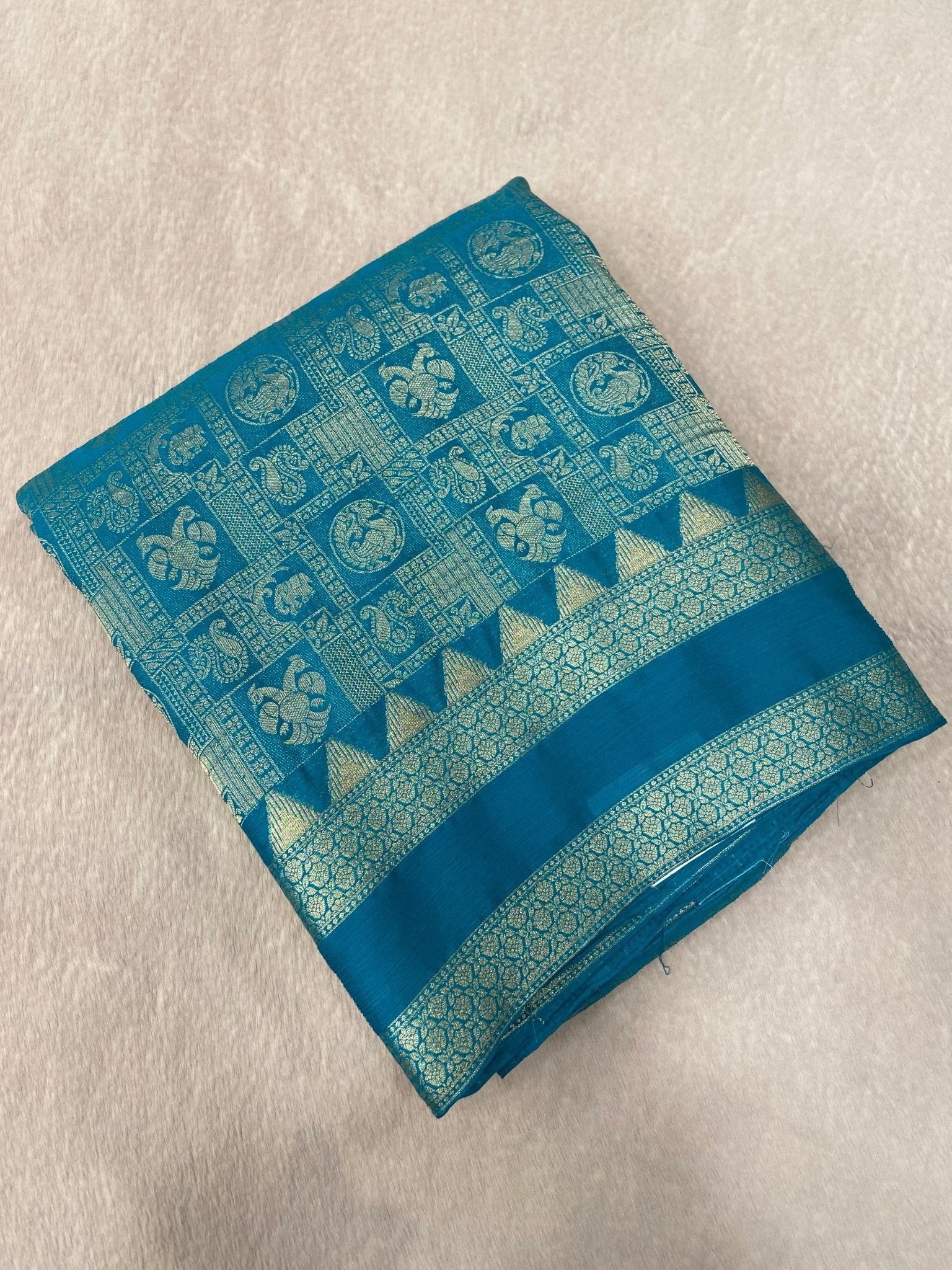 Premium Crush Crepe Georgette Saree - Kanjeevaram Silk Mandir