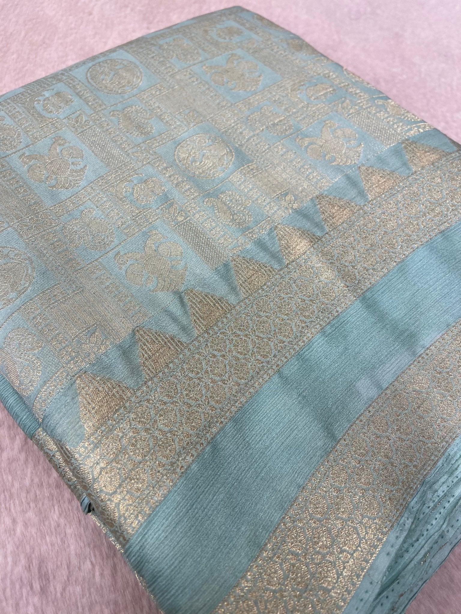 Premium Crush Crepe Georgette Saree - Kanjeevaram Silk Mandir