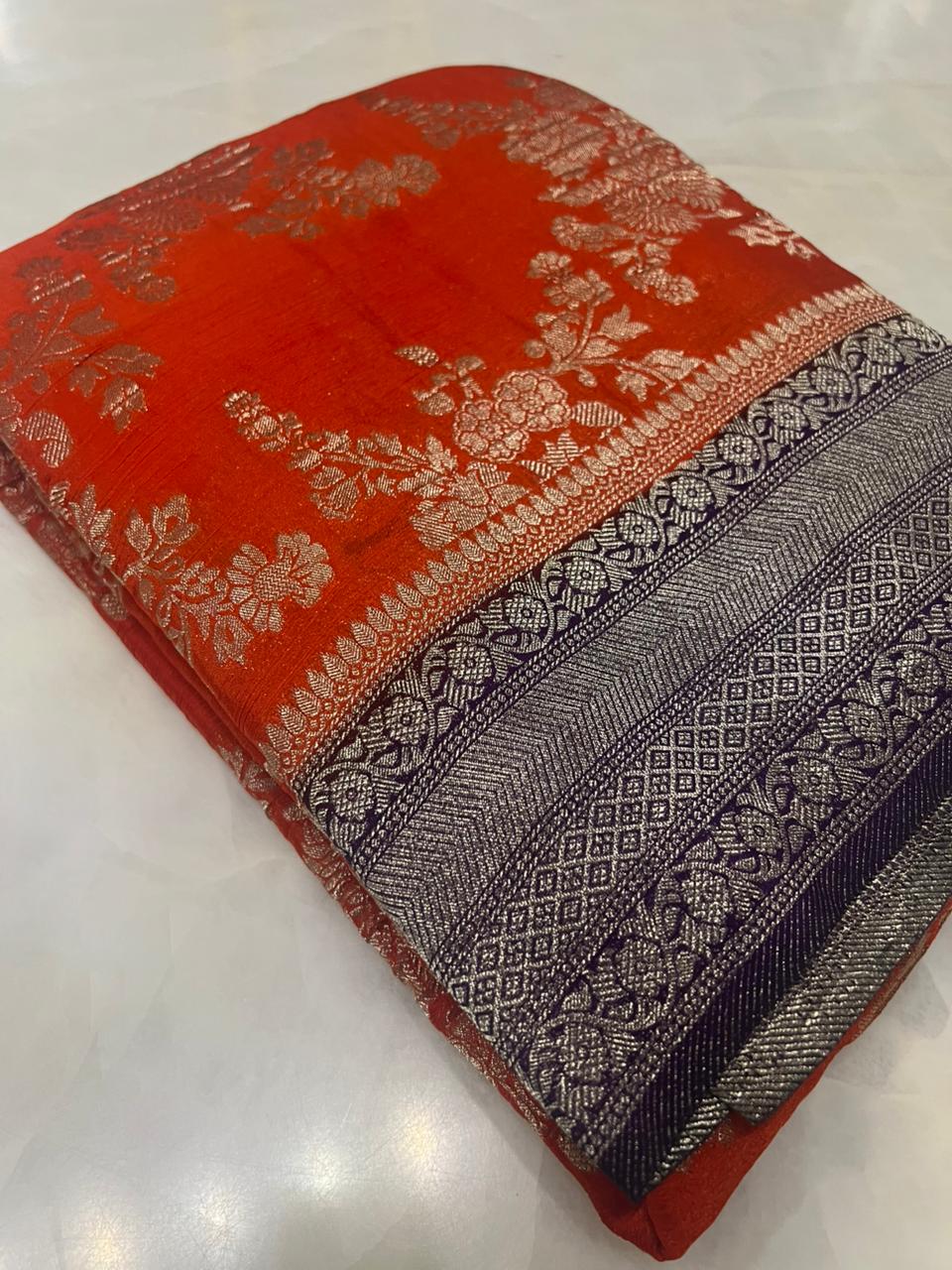 Premium Crush Georgette - Kanjeevaram Silk Mandir