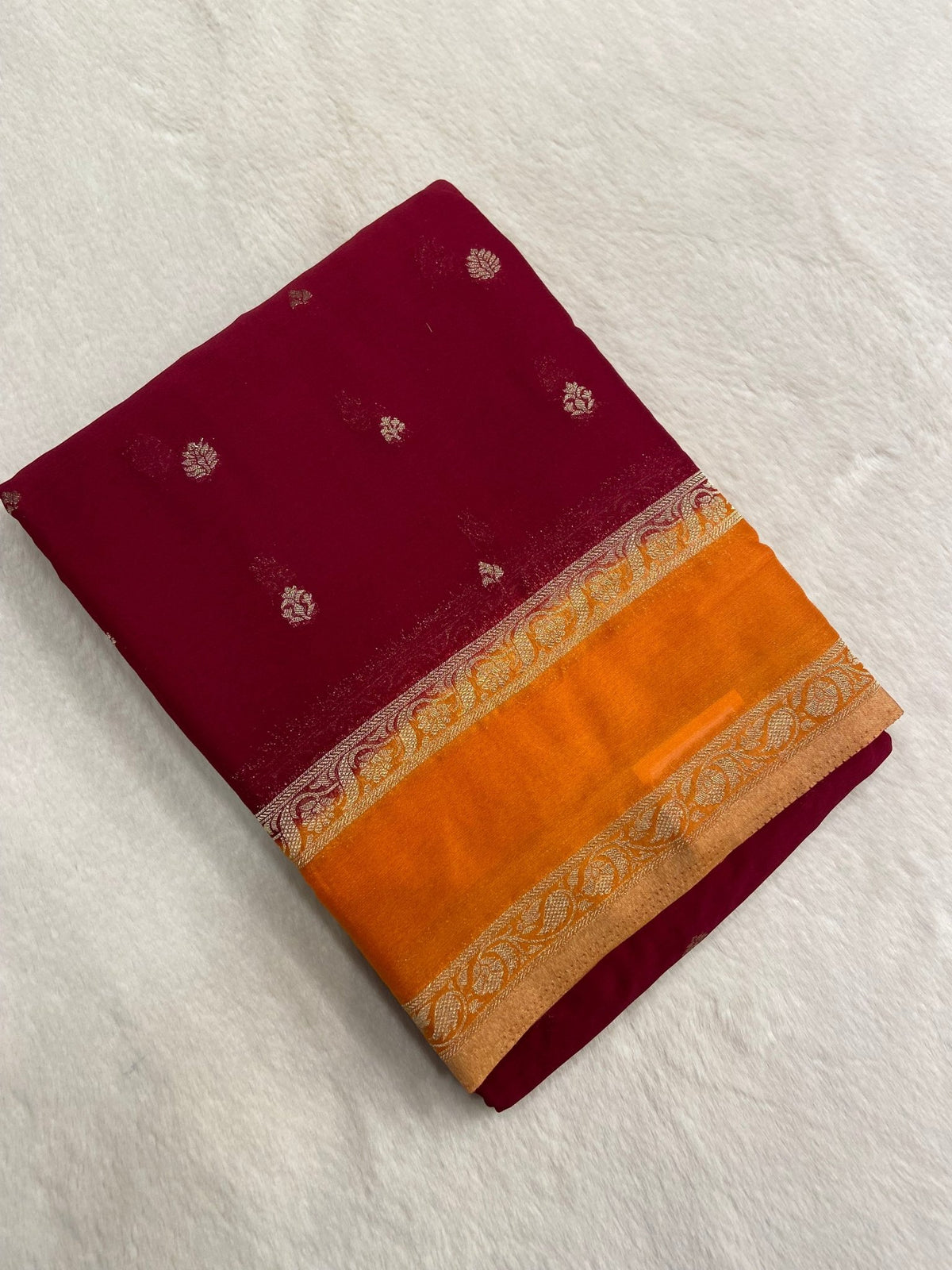 Premium Crush Georgette - Kanjeevaram Silk Mandir