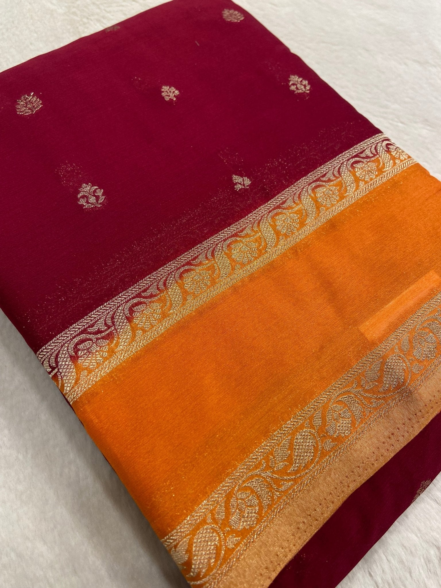 Premium Crush Georgette - Kanjeevaram Silk Mandir
