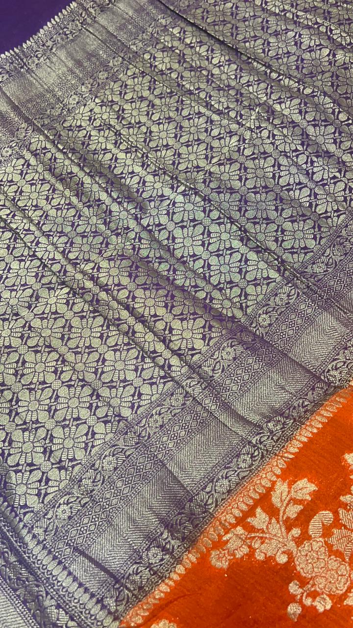 Premium Crush Georgette - Kanjeevaram Silk Mandir
