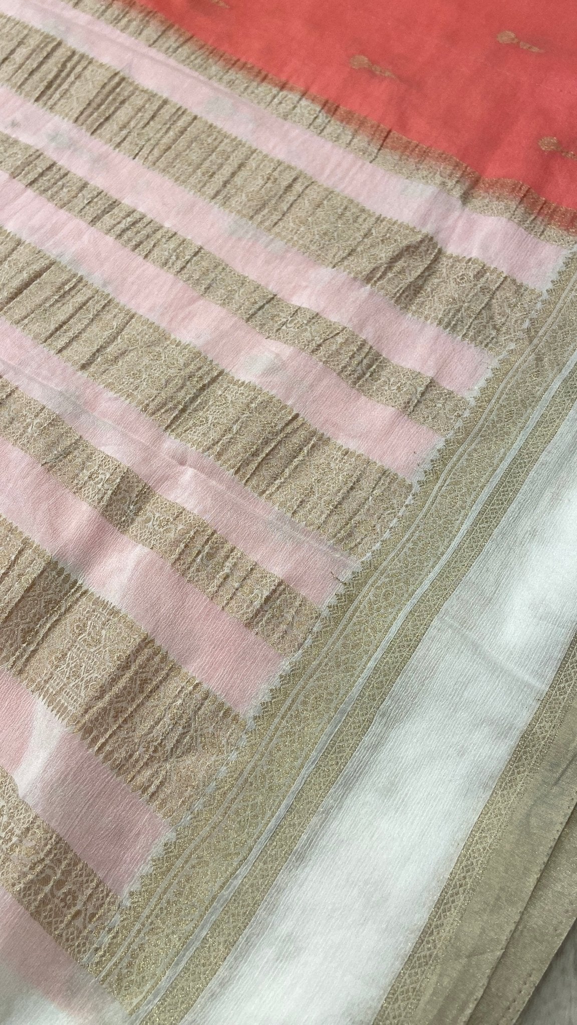 Premium Crush Georgette Saree - Kanjeevaram Silk Mandir