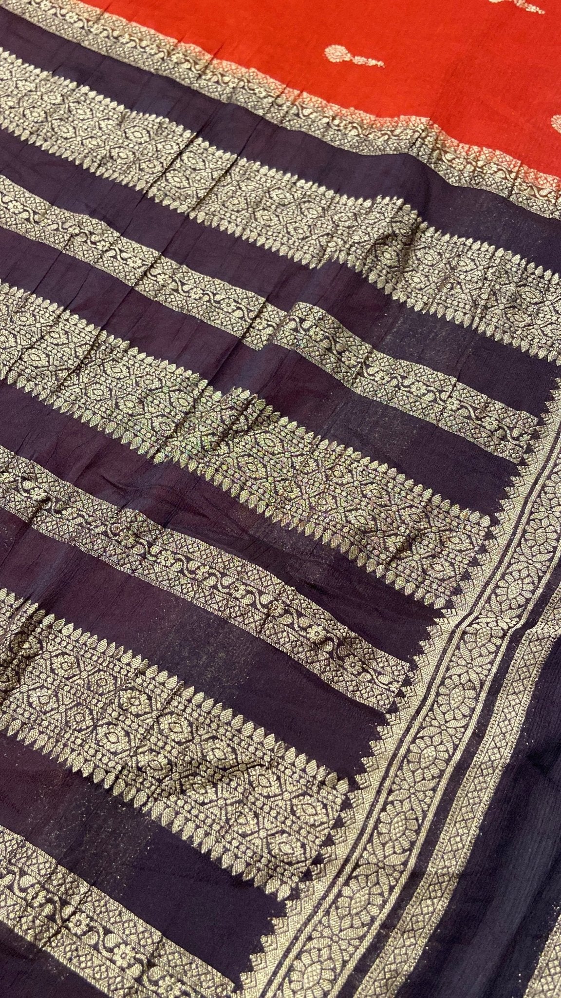 Premium Crush Georgette Saree - Kanjeevaram Silk Mandir