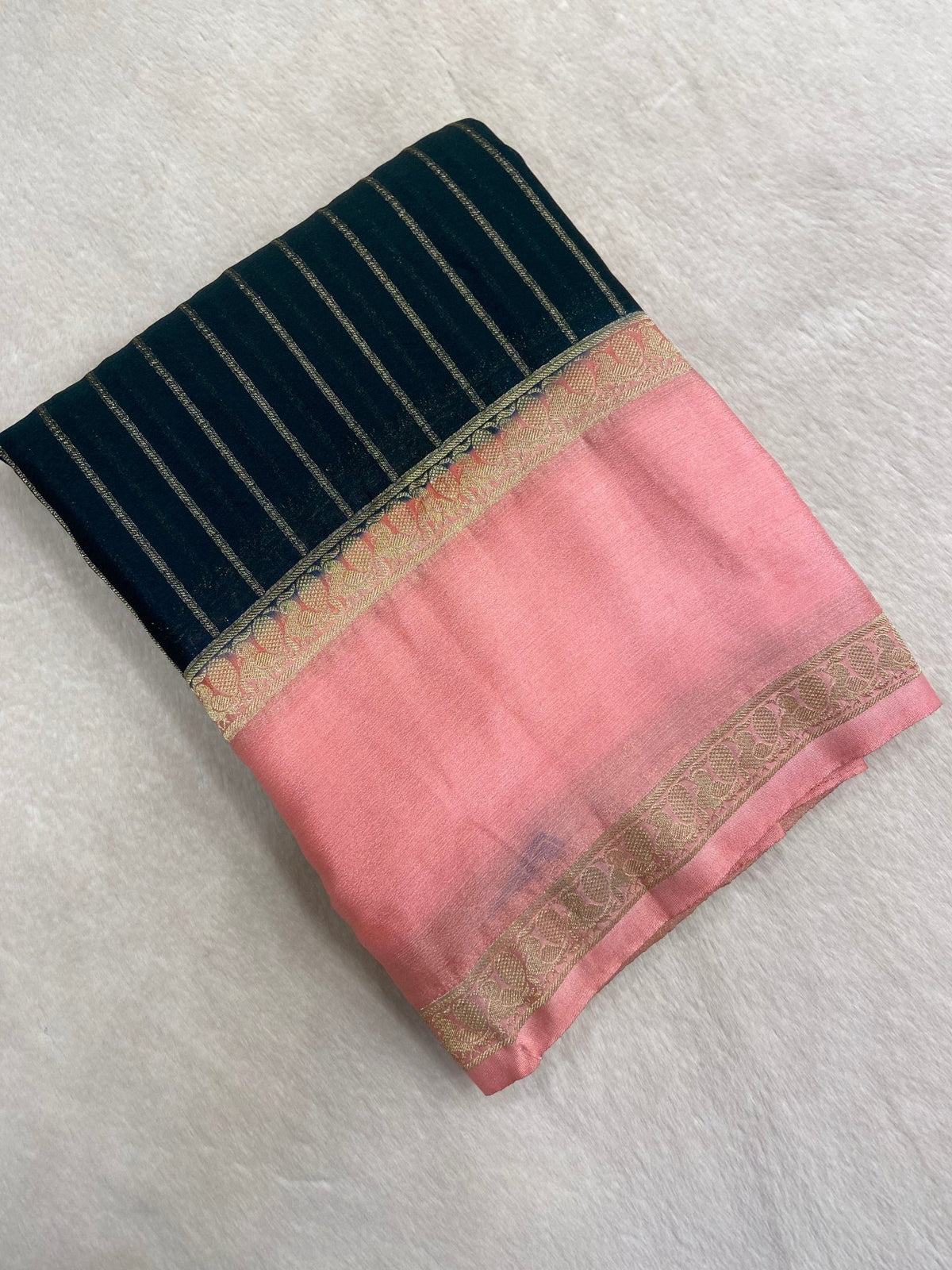 Premium Crush Georgette Saree - Kanjeevaram Silk Mandir