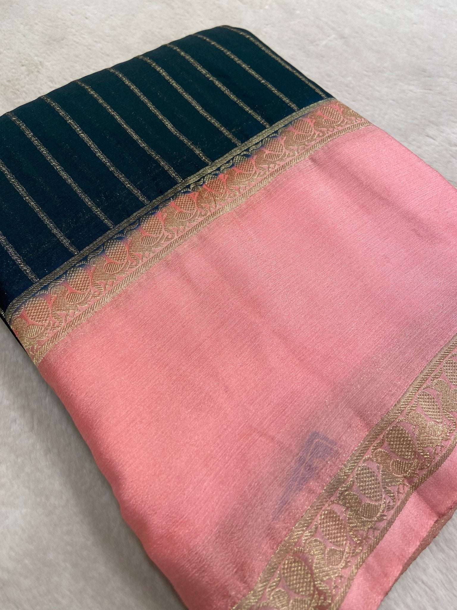Premium Crush Georgette Saree - Kanjeevaram Silk Mandir