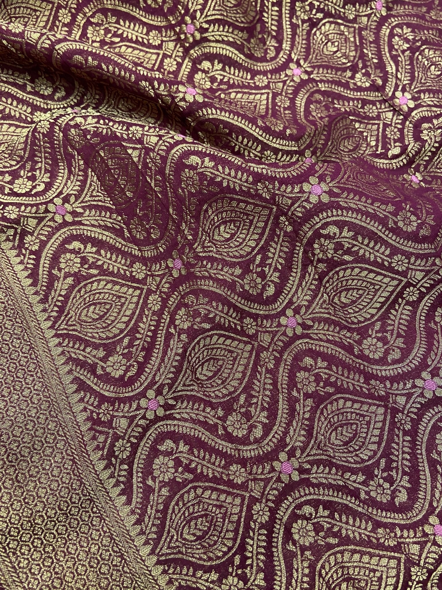 Premium Crush Georgette Saree - Kanjeevaram Silk Mandir