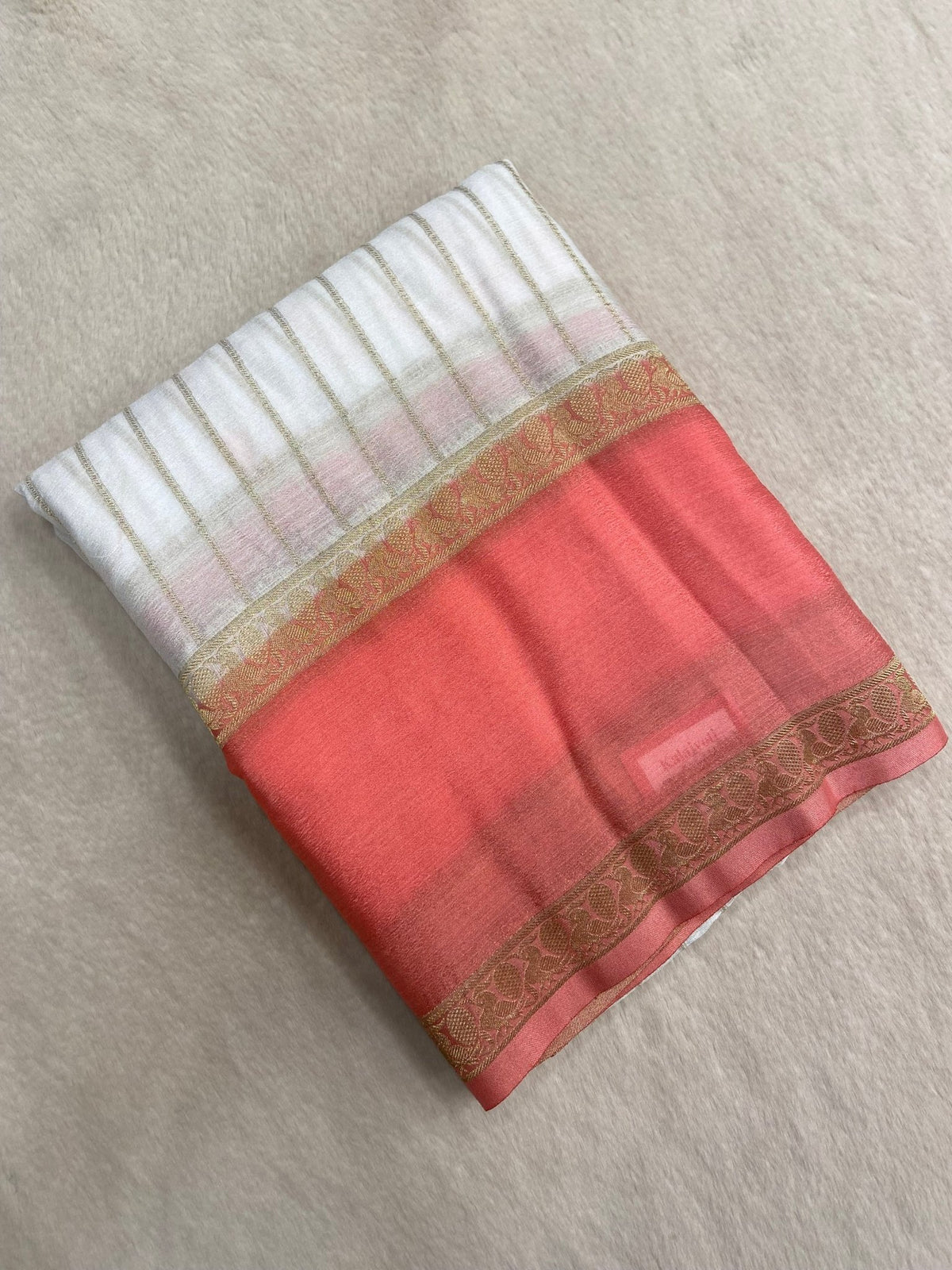 Premium Crush Georgette Saree - Kanjeevaram Silk Mandir