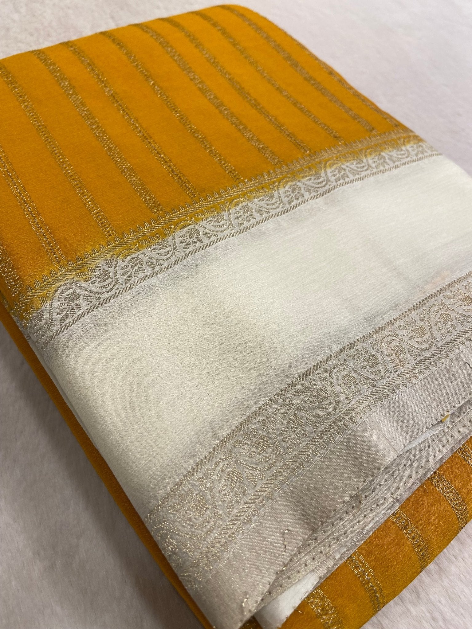 Premium Crush Georgette Saree - Kanjeevaram Silk Mandir
