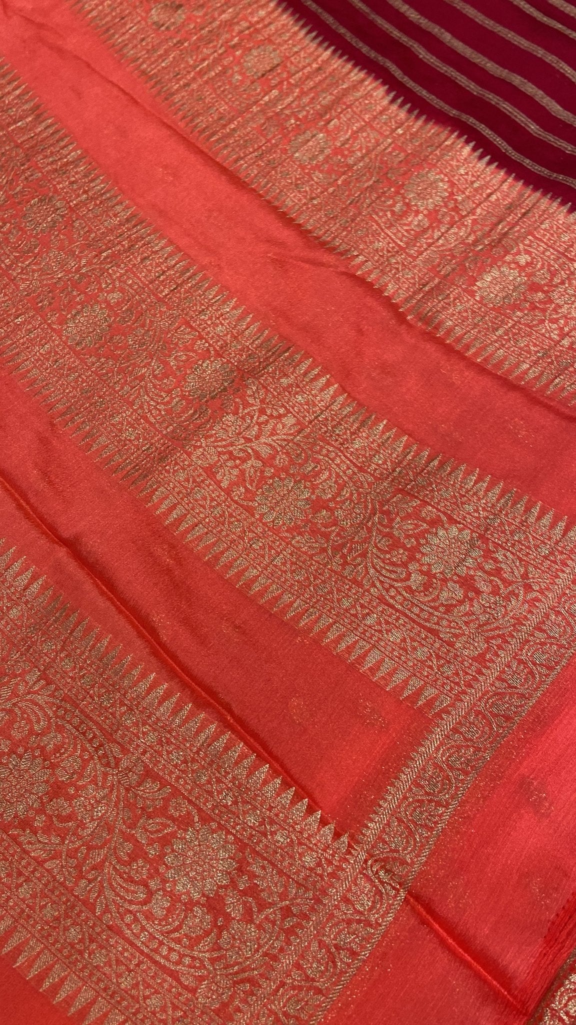 Premium Crush Georgette Saree - Kanjeevaram Silk Mandir