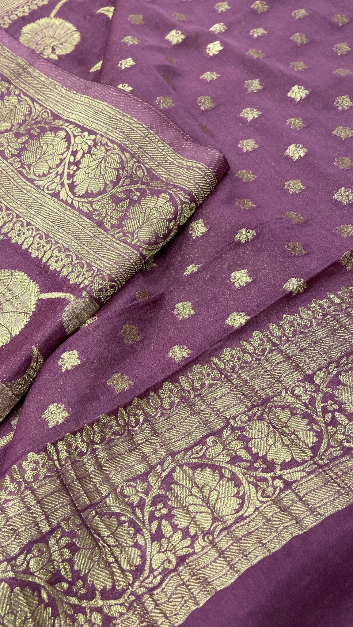 Premium Crush Georgette Saree - Kanjeevaram Silk Mandir