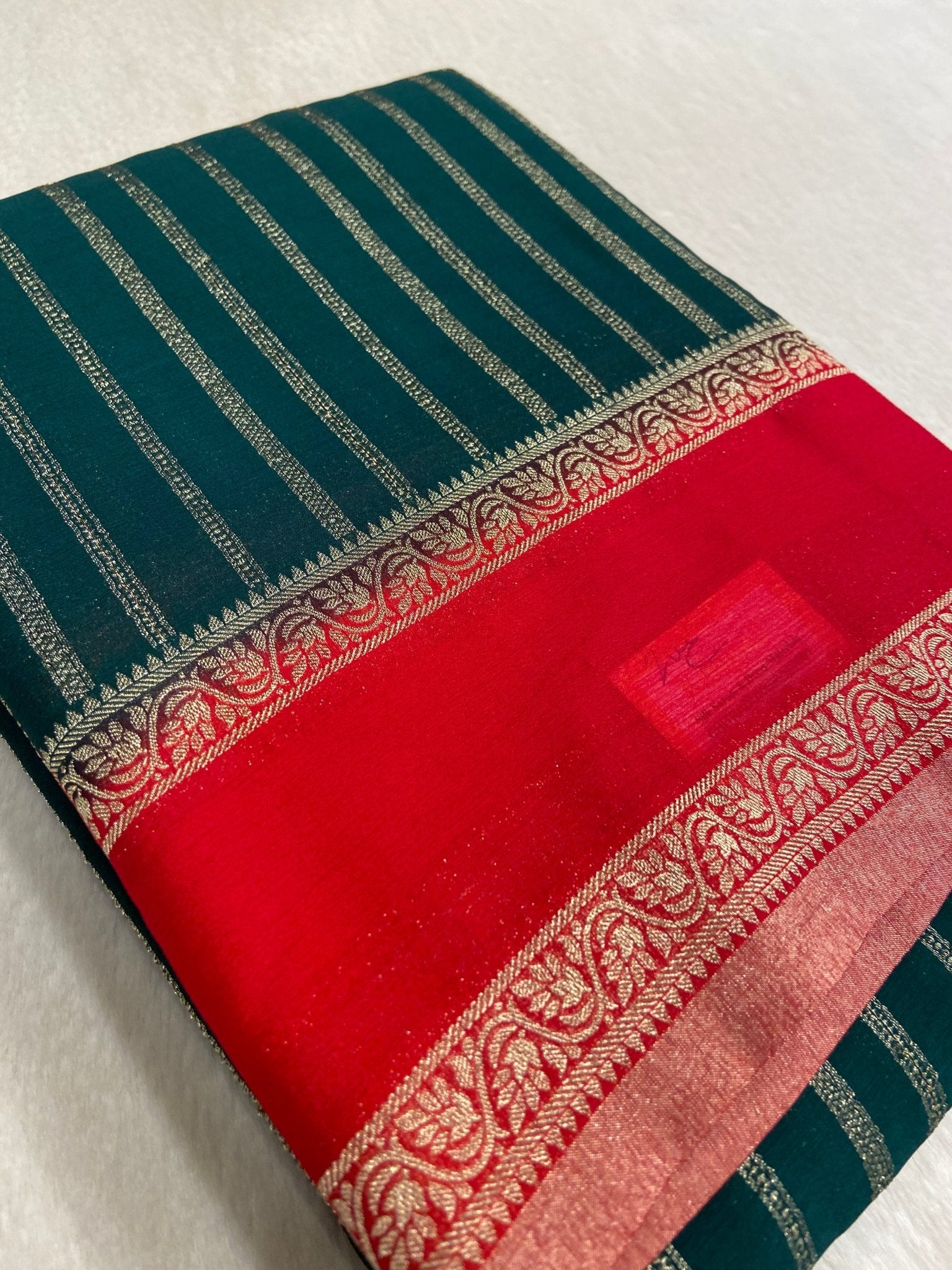 Premium Crush Georgette Saree - Kanjeevaram Silk Mandir