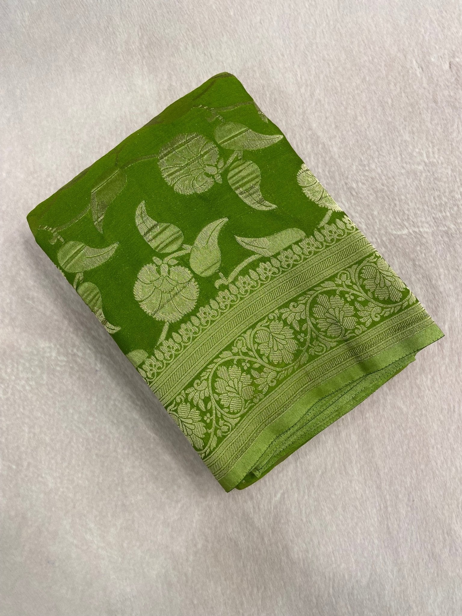 Premium Crush Georgette Saree - Kanjeevaram Silk Mandir