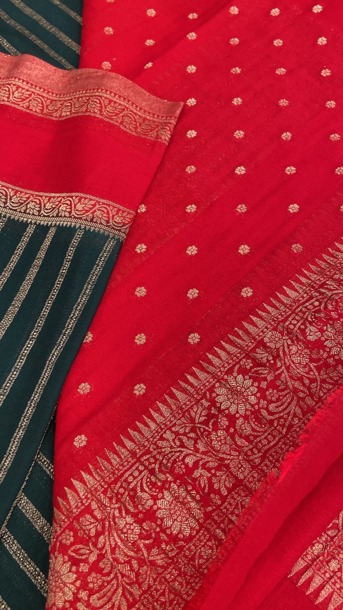 Premium Crush Georgette Saree - Kanjeevaram Silk Mandir