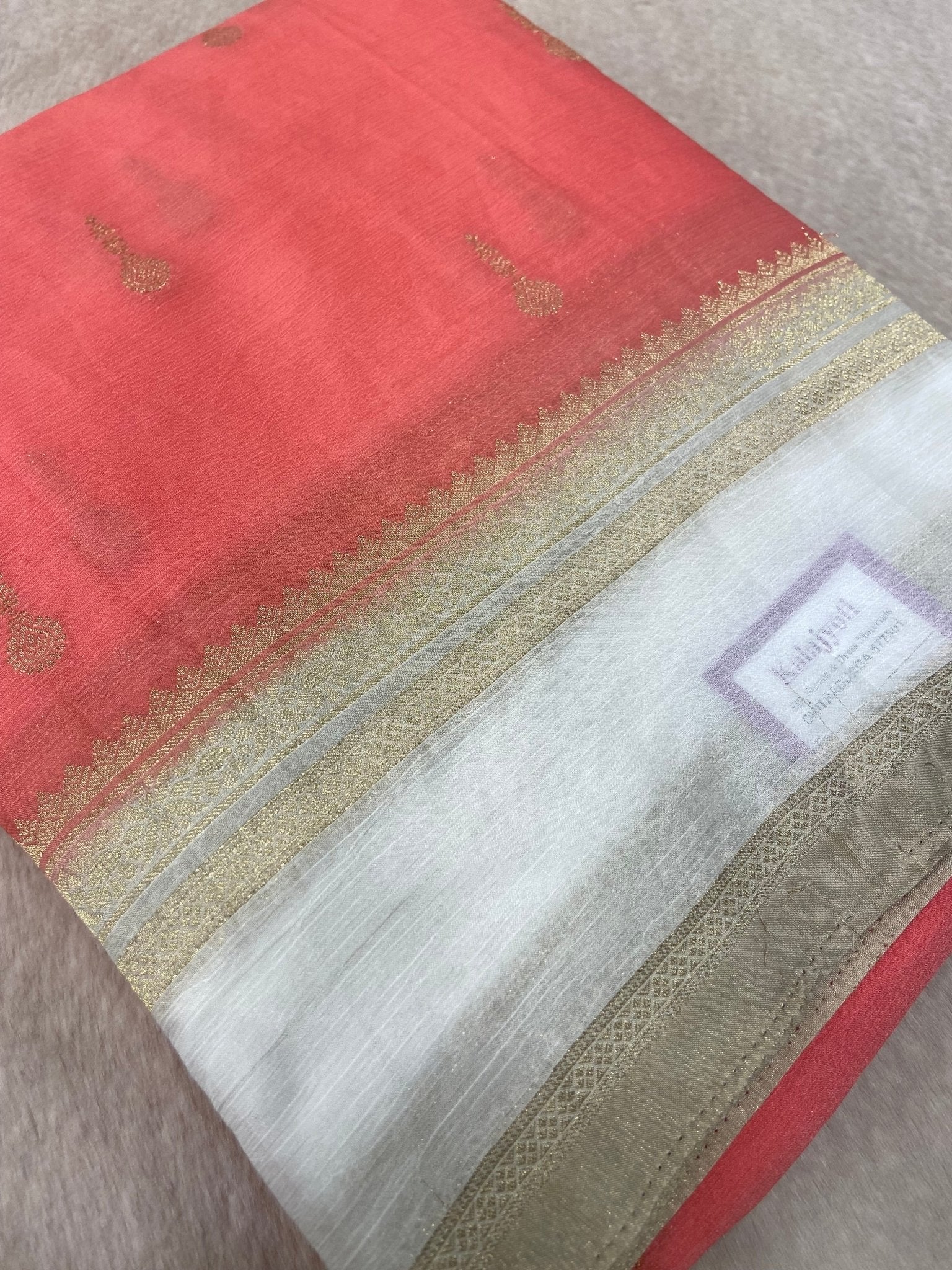 Premium Crush Georgette Saree - Kanjeevaram Silk Mandir