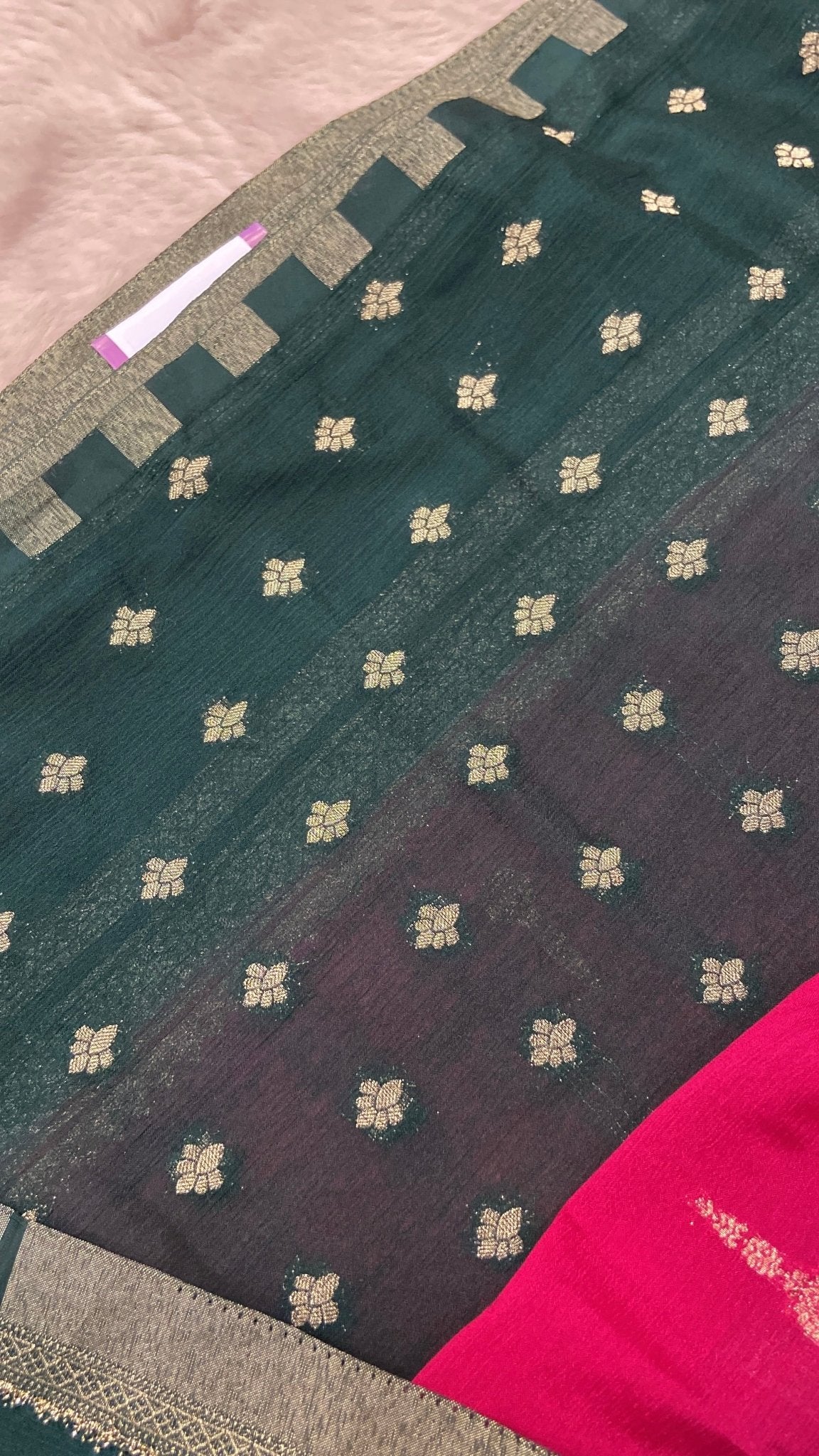 Premium Crush Georgette Saree - Kanjeevaram Silk Mandir