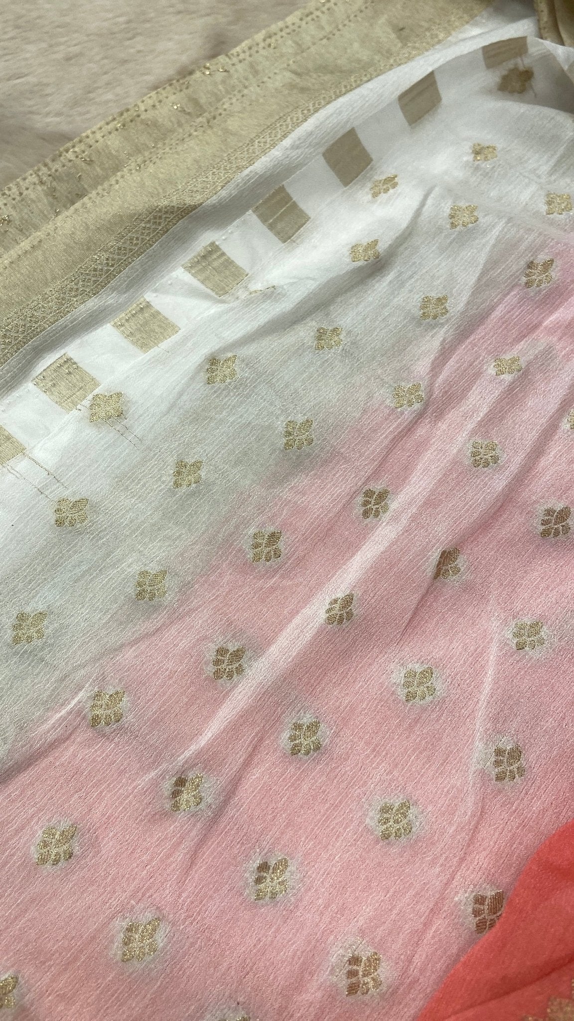 Premium Crush Georgette Saree - Kanjeevaram Silk Mandir