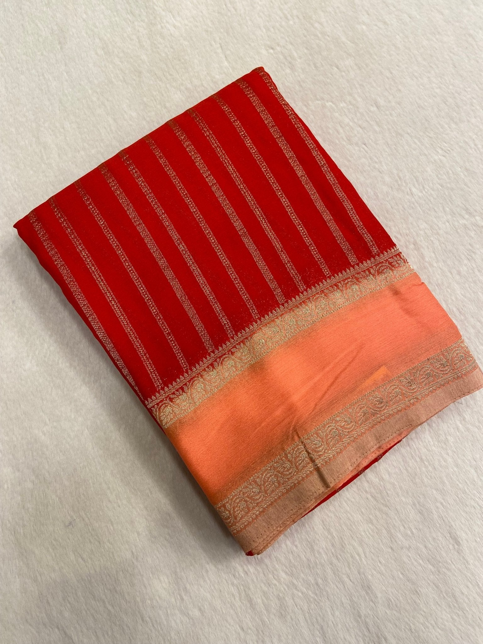 Premium Crush Georgette Saree - Kanjeevaram Silk Mandir