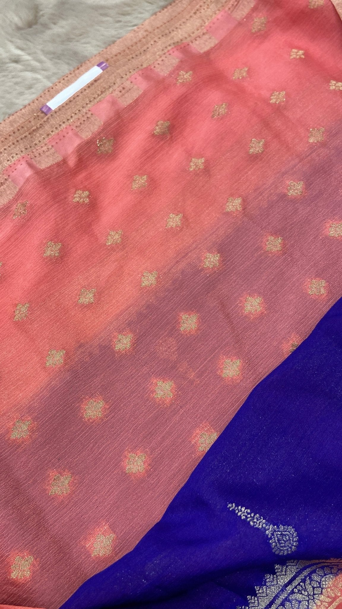 Premium Crush Georgette Saree - Kanjeevaram Silk Mandir