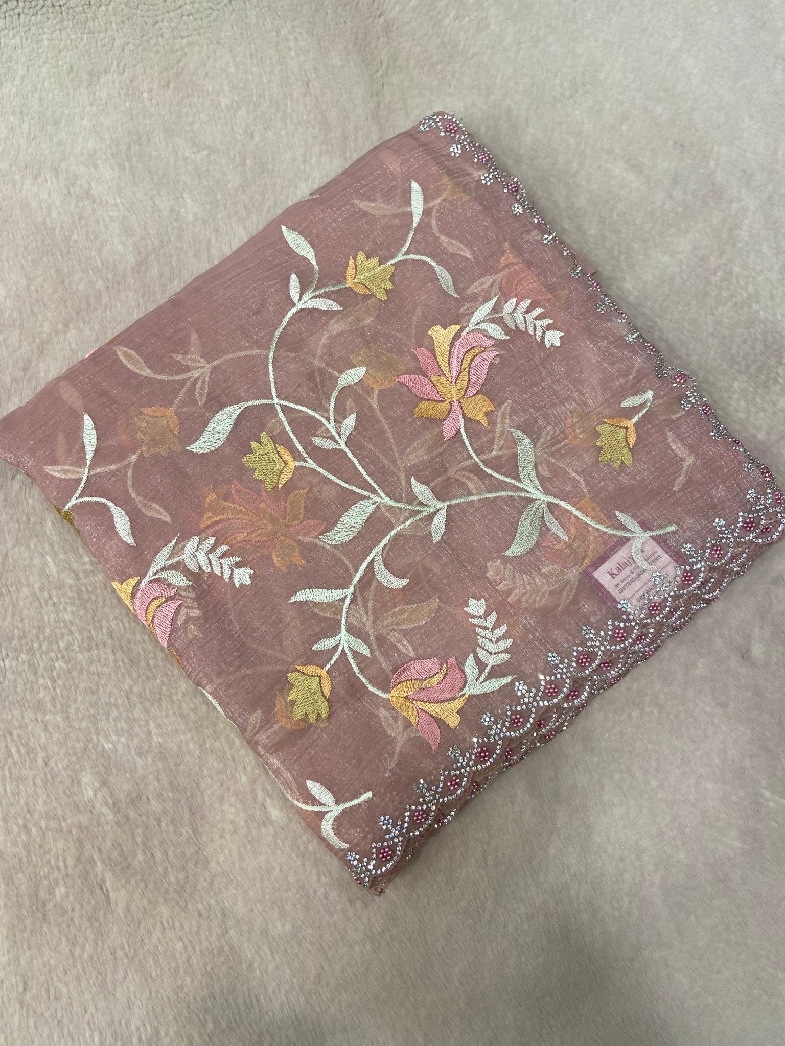 Premium Crush Organza Saree - Kanjeevaram Silk Mandir