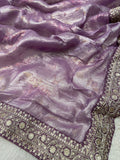 Premium Crush Organza Saree - Kanjeevaram Silk Mandir