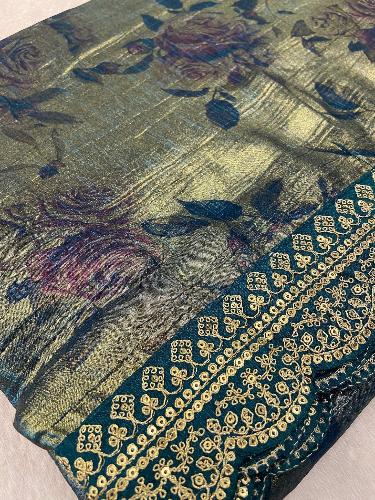 Premium Crush Organza Saree - Kanjeevaram Silk Mandir