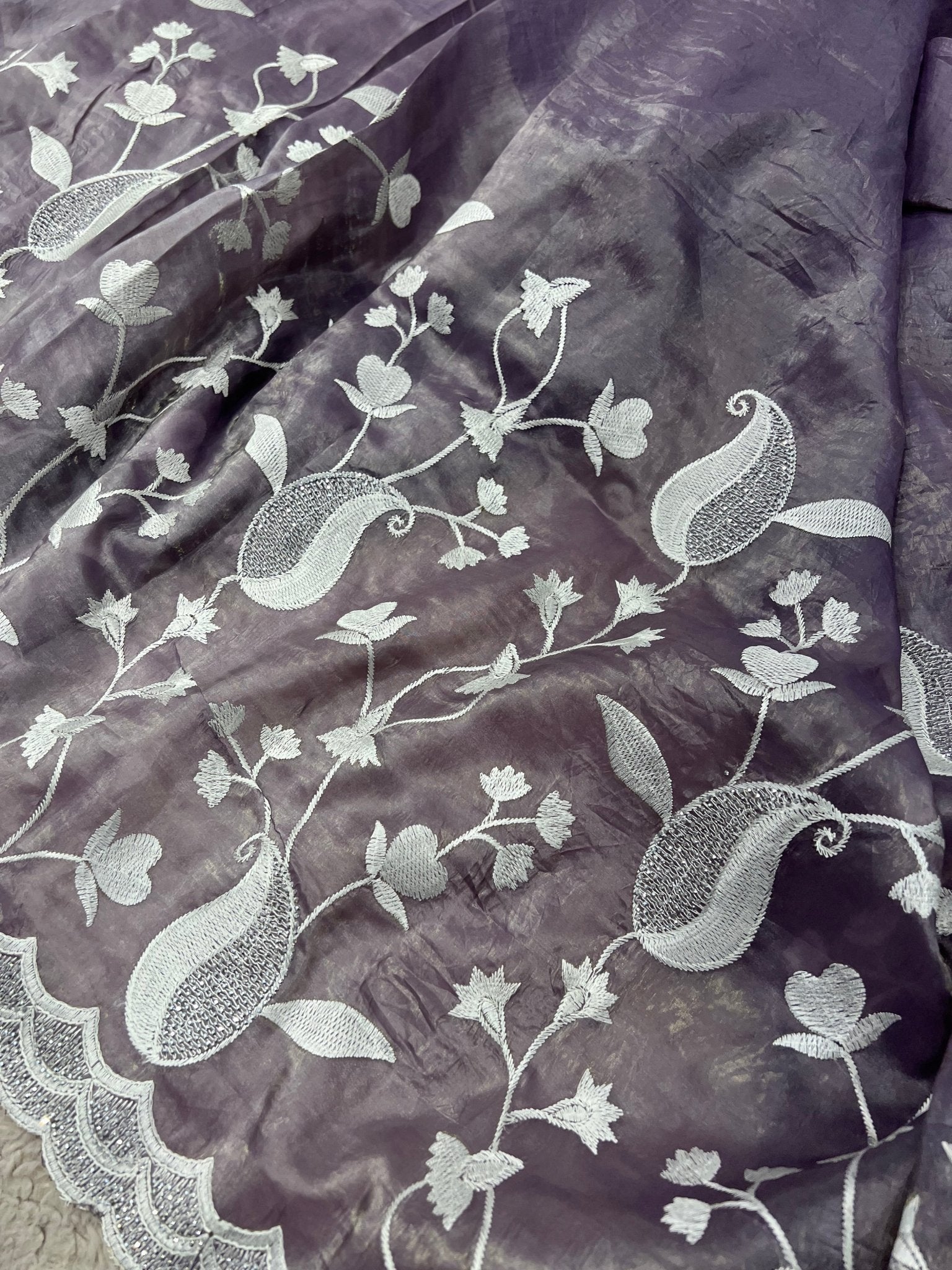 Premium Crush Organza Saree - Kanjeevaram Silk Mandir