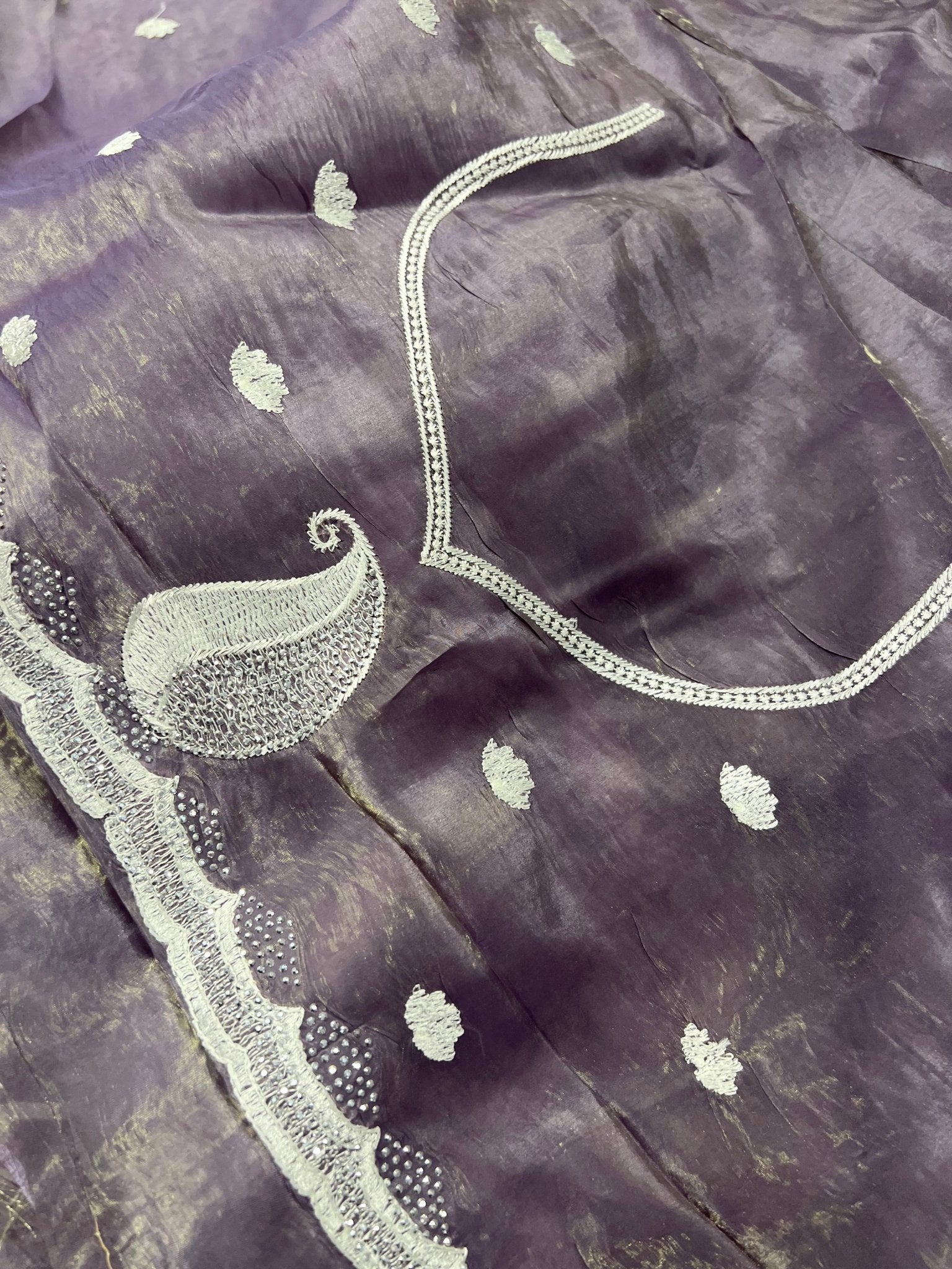 Premium Crush Organza Saree - Kanjeevaram Silk Mandir